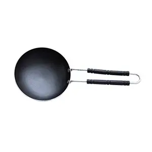Nakshathra Iron Tadka Pan/Fry Pan/thalipu karandi with Handle Loha/Lokhand Black (6 inch 15cm) 2mm Thickness