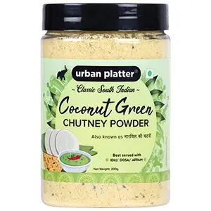 Urban Platter South Indian Style Instant Coconut Green Chutney Powder 200g / 7oz [Nariyal ki Chutney Just Add Water]