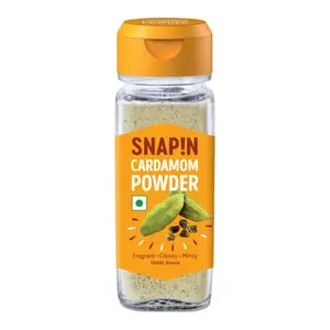 Snapin Cardamom Seed Powder | 45g - Glass Bottle | Elaichi Powder