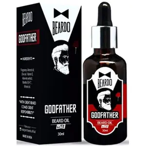 Beardo Godfather Lite Beard and Moustache Oil 30 ml | Non-Sticky Light Beard Oil for Men| Pleasant Fragrance | Ideal for daily use | Nourishes and Strengthens Beard | Provides Shine to Beard | Prevents dry and flaky beard