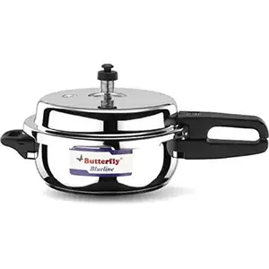 Butterfly Present Blueline 2 Liter Capacity Stainless Steel 2 L Induction Bottom Outer Lid Pressure Cooker (Stainless Steel)