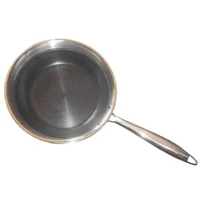 Vinod Platinum Triply Stainless Steel X FRYPAN 24 cm(Induction Friendly)