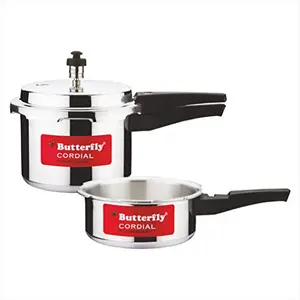 Butterfly Cordial 2 L 3 L Non Induction Bottom Pressure Cooker (Aluminium) Small