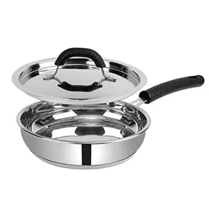 ETHICAL SHINEART Stainless Steel Encapsulated Bottom Fry Pan with SS Lid (20.5cm)