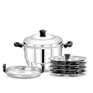 Pigeon - Hot 24 Stainless Steel Idly Pot with Steamer Capacity:7500ml Silver