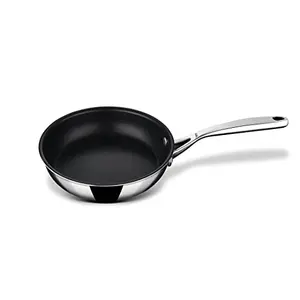 Stahl Triply Stainless Steel Artisan Nevrstick Frypan with Lid 5424 24cm 1.8 Liters