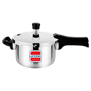 UCOOK Magic Externo Premium Triply Induction Outer Lid Stainless steel Pressure Cooker (3 L Silver)