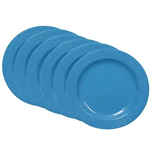 Cutting EDGE Round Breakfast Plates (Set of 6) Side Plates Microwave/Dishwasher/Freezer Safe Diameter 19.5 cm (Blue)