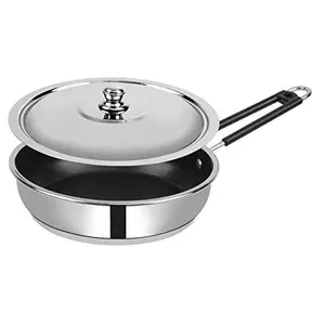 ETHICAL DIVINEART Stainless Steel Encapsulated Bottom Non-Stick Fry Pan with SS Lid (1.1L)