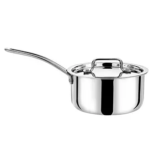 Doniv Titanium Triply Stainless Steel Sauce Pan with Cover (16) 1.60 Liter Capacity