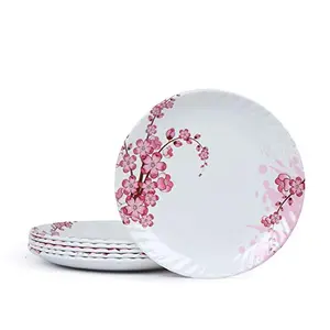 Golden Fish Marry-Gold Melamine Round Small Plates (Pack of 6 7 Inches Floral Print) (M-QP-9-6)
