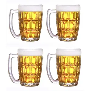 CINSHU International Glass Beer Mug - Set of 4 Transparent 400ml