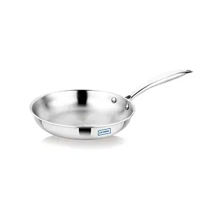 UCOOK Stainless Steel Triply Induction Compatible Frypan 240 mm Silver