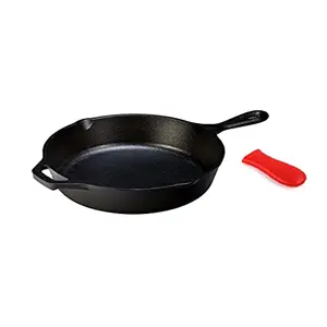 ROSTON Pre-Seasoned Induction Compatible Cast Iron Skillet Frying Pan (10.25 Inch Black)