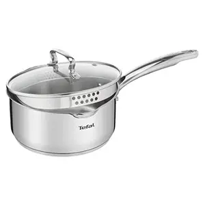 Tefal Duetto Plus Stainless Steel Sauce Pan 16 cm with Glass Lid Silver