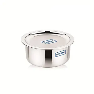 UCOOK Stainless Steel Triply Tope with Lid 200mm Steel Grey