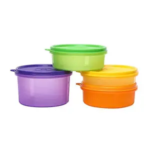 Cutting EDGE Food Saver Lunch Containers (190ml x 1 290ml x 2 535ml x 1) Set of 4 Plastic Lunch Box & Left Over Multi Purpose Containers - Rainbow Pack