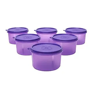 Cutting EDGE Leakproof Airtight Food Saver Eco-Plastic Tiffin Lunch Box Containers Combo for Men Women and Kids Set of 6 - (535ml Violet)