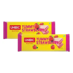 Unibic Yummy Strawberry Wafers - 75gm (Buy 1 Get 1 Free)