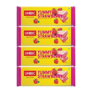 Unibic Yummy Strawberry Wafers - 75gm (Buy 4 get 4 Free)