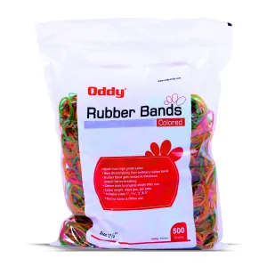 Oddy Multicolor High Stretch Rubber Bands 1.5 Inch Pack of 500 Grams - Ideal for Office/School/Home & Kitchen Application