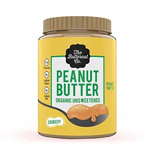 The Butternut Co. Peanut Butter Organic Unsweetened Crunchy 925 gm (No Added Sugar Vegan High Protein Keto)