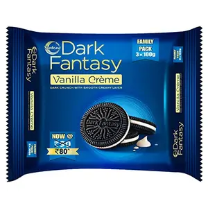 Sunfeast Dark Fantasy Vanilla Creme Pack | Dark Crunch with Smooth Creme Pouch 300 g
