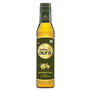 Saffola Aura Extra Virgin Olive Oil | Cold Pressed Oil | Perfect For Salads and Dips| 250 ml