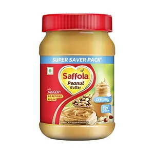 Saffola Peanut Butter with Jaggery | No Refined Sugar| Creamy| 24.3g Protein 900g