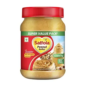 Saffola Peanut Butter with Jaggery | No Refined Sugar| Crunchy| 24.3g Protein 900g
