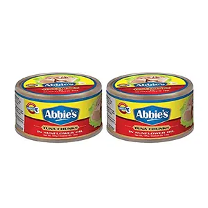 ABBIE'S Tuna Chunks in Sunflower Oil 740 g (185 g X 4 units) Product of Thailand Immunity Booster Super food Canned Tuna Fish High Protein Snacks Great for Tuna Salad and Tuna Sandwiches