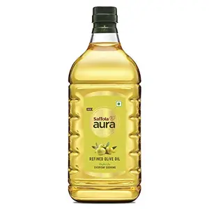 Saffola Aura Refined Olive Oil | Perfect For Everyday Cooking | High Quality Spanish Olives | Used in Salads and Dips | 2Litrs