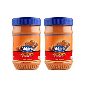 Abbie's Peanut Butter Crunchy 1020 g (510 g X 2 Units) Power Packed Spread Loaded with Protein (7.5g per Serving) | Zero Cholesterol and Zero Trans Fat | with Perfectly Roasted Peanuts | Gluten Free