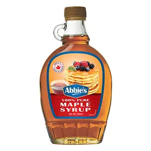 Abbie's Pure Maple Syrup 334.6 g (250 ml) Non GMO Gluten Free Natural Sweetned Product of Canada Grade ARich Taste Good for Pancakes Waffles Oatmeal Coffee Tea Granola Frosting Marinade Dressing.