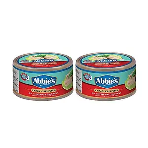ABBIE'S Tuna Chunks in Springwater 740 g (185 g X 4 units) Product of Thailand Immunity Booster Super food Canned Tuna Fish High Protein Snacks Great for Tuna Salad and Tuna Sandwiches
