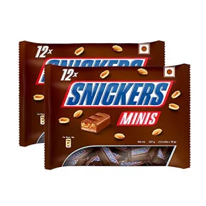 Snickers Minis Peanut Chocolates Pouch - 216g (Pack of 2)