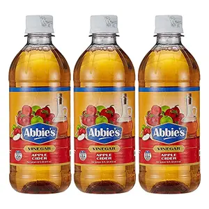 Abbie's Apple Cider Vinegar 1419 ml (473 ml X 3 Units) with Goodness of Blended Fermented Apples with 5% Acidity | for Drinking  Dressing Salad & Helps in Loosing Weight |