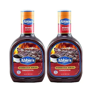 ABBIE'S BBQ Sauce Original 1020 g (510 g X 2 units) Product of USA Perfect on the barbeque grill l Enjoy with Grilled Vegetables & honey glazed meats| Add to pizza sauce for smoky zing| Mix with Mozzarella cheese onto your Pizza Base