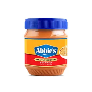 Abbie's Peanut Butter Crunchy 340g Pack of 1 Power Packed Spread Loaded with Protein (7.5 g per Serving) | Zero Cholesterol and Zero Trans Fat | with Perfectly Roasted Peanuts