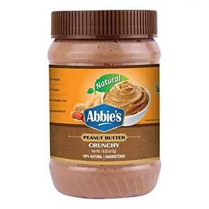 Abbie's Peanut Butter Natural Crunchy 510g 100% Natural No Added Sugar No Added Salt Gluten Free Zero Cholesterol Zero Preservatives