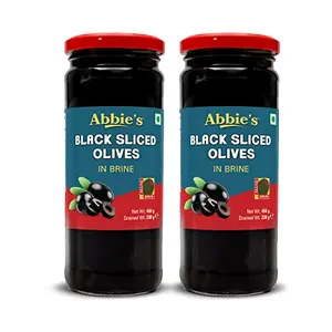 Abbie's Black Sliced Olives 900 g (450 g X 2 Units) Product of Spain for Authentic Taste in Cooking Snacking Pizzas toppings or Italian Pastas Ingredient