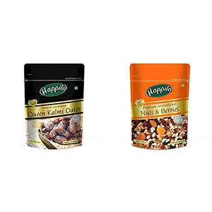 Happilo Premium International Queen Kalmi Dates 200g + Happilo Premium International Nuts and Berries 200g