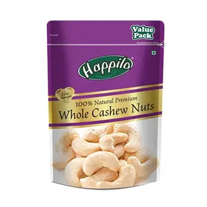 Happilo 100% Natural Premium Whole Cashews 1kg | Whole Crunchy Cashew | Premium Kaju nuts | Nutritious & Delicious | Gluten Free & Plant based Protein