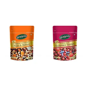 Happilo Premium International Nuts and Berries 200g and Happilo Premium International Super Mix Berries 200g