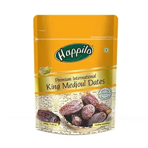 Happilo Premium International King Medjoul Dates 200 g | Khajoor Dry Fruit for Weight Management | Soft Chewy Texture & Sweet Caramel Taste | Gluten free & Zero Trans fat