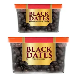 Manna Black Dates 580g - Premium imported black dates. 100% Natural. Rich in Iron Fibre & Vitamins | Khajoor | Khajur