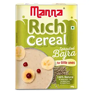 Manna Sprouted Bajra 200g | Baby Cereal | Baby Food | 100% Natural Health Mix | No Added Colour Flavour Additives