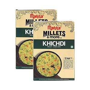Manna Instant Millet Breakfast - Ready to Eat Khichdi - 6 Servings. 100% Natural - No Preservatives/ No artificial colours flavours or additives. Made with Foxtail & Little Millet - 360g (180g x 2 Packs)