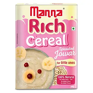 Manna Sprouted Jowar 200g | Baby Cereal | Baby Food | 100% Natural Health Mix | No Added Colour Flavour Additives