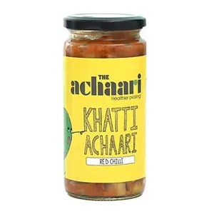 The Achaari Khatti Achaari Red Chilli 100% No Oil & No Preservative Homemade Mango Pickle 400 Grams